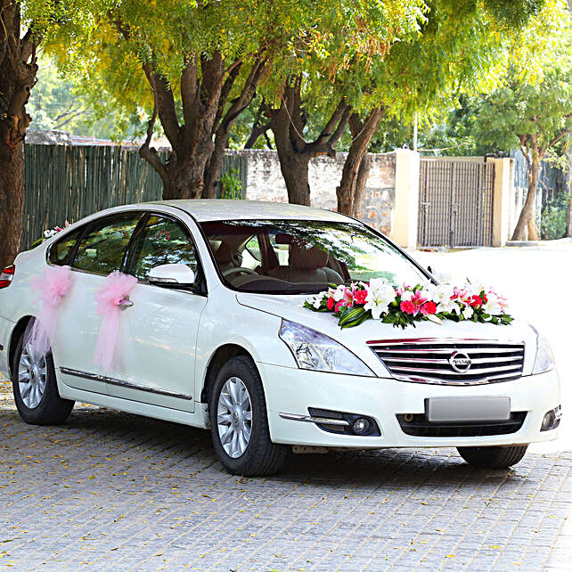 Marriage Wedding Car Decoration Car Flower Decoration Ferns N