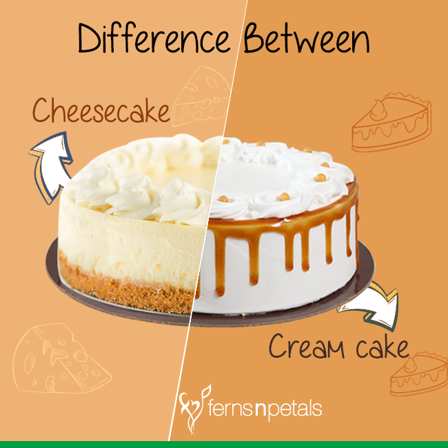 Difference between Cream Cake & Cheesecake