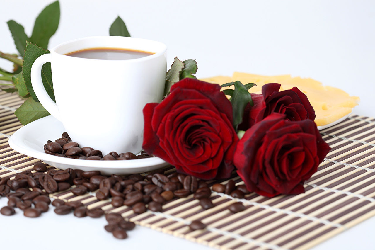 Morning Coffee Tray with Roses