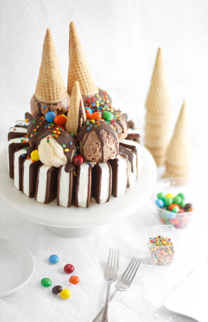 Ice Cream Over Cake Decorating Idea