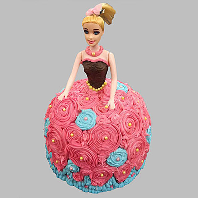 Dashing Barbie Cake Chocolate 2kg Eggless Gift Barbie Doll Design