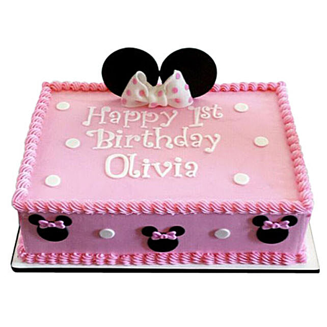 Lovely Pink Minnie Mouse Cake 1kg Vanilla Gift Minnie Mouse