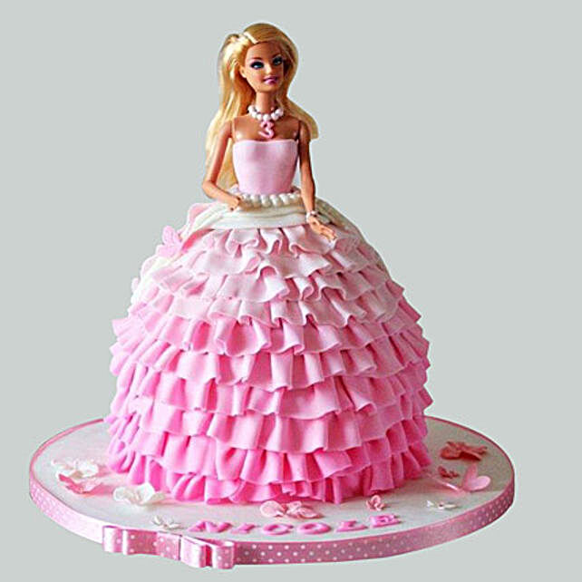 Pink Dress Barbie Cake 2kg Chocolate Gift Fairy Barbie Cakes 2kg