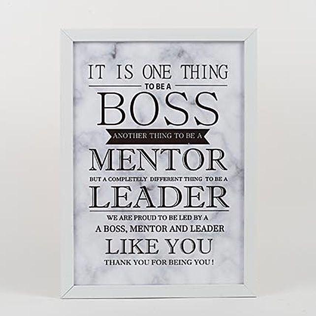 Thank You Boss Acrylic Frame White | Gift Online quotes frame for boss ...