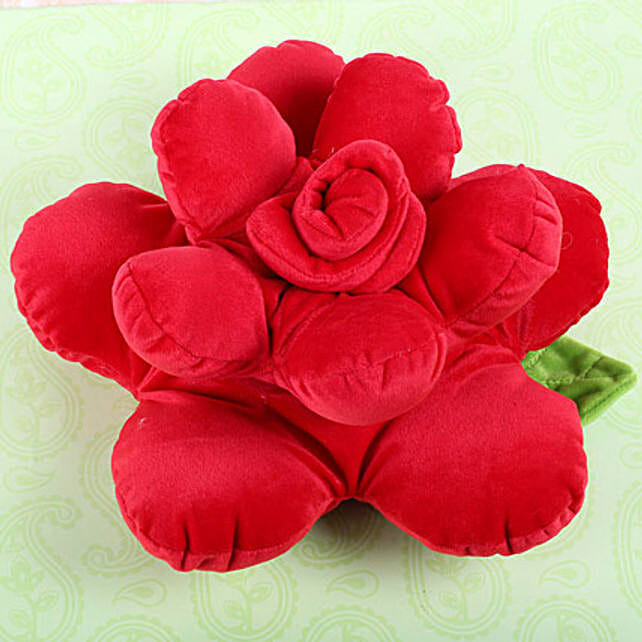 Cute Flower Shaped Pillow Gift Fluffy Flower Shaped Red Pillow