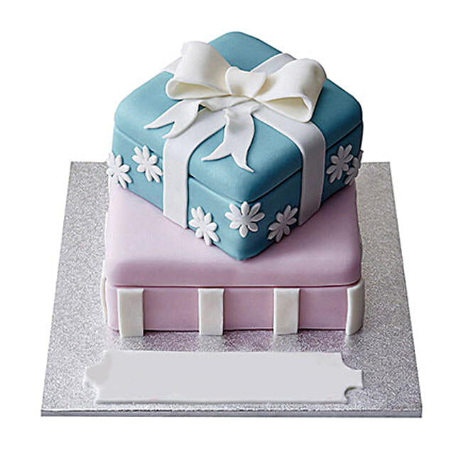 Gift Box Fondant Cake Chocolate 3kg Gift Fondant Decorated Cake