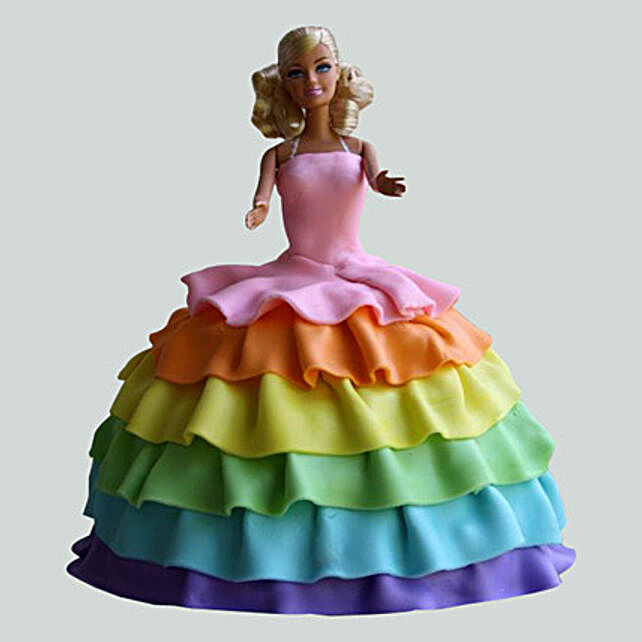 barbie with rainbow dress