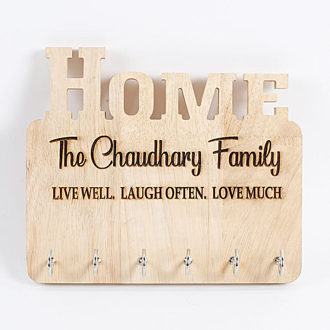 Personalised Engraved Wooden Key Holder Gift printed key holder online Ferns N Petals