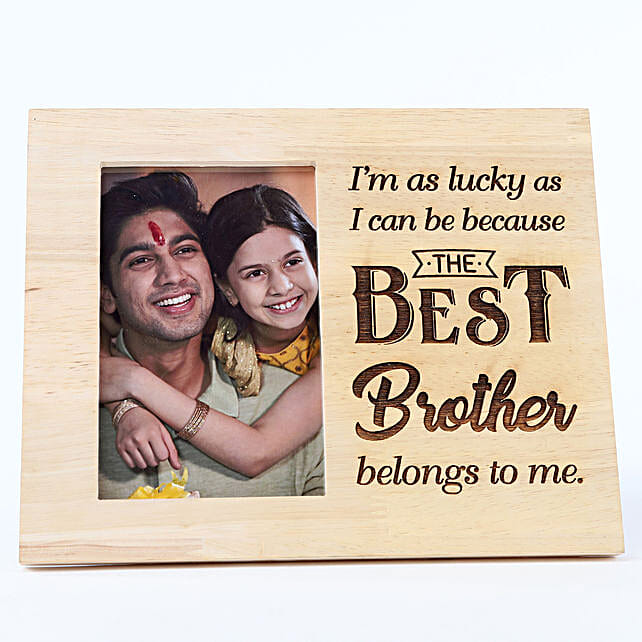 Personalised Wooden Frame My Best Brother Gift Text