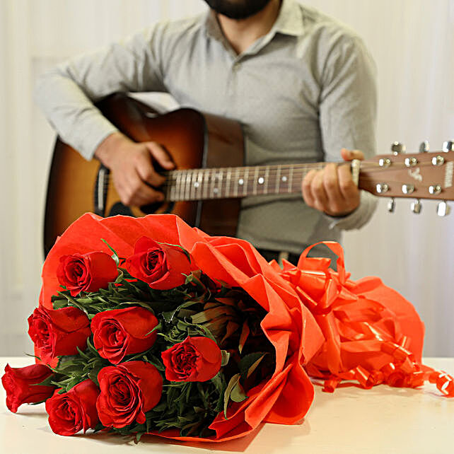 Red Roses & Romantic Tunes Combo