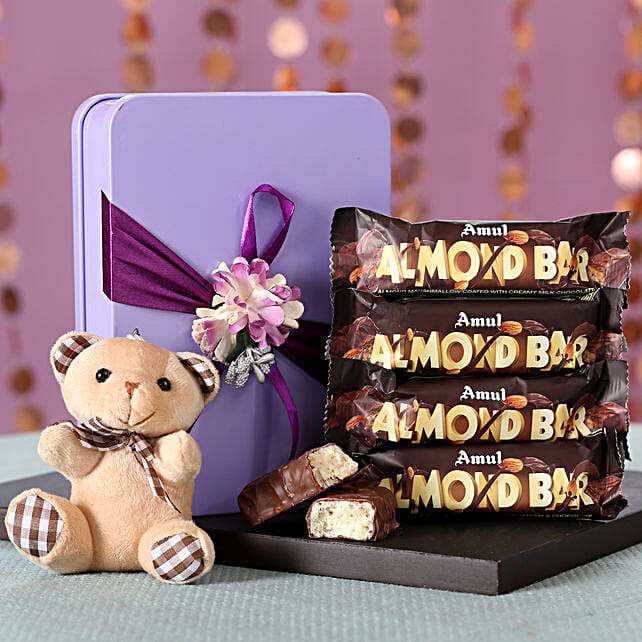 Amul Almond Bars Purple Tin Box Gift Online Amul Chocolates In Cute