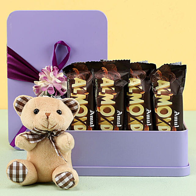 Amul Almond Bars Purple Tin Box Gift Online Amul Chocolates In Cute
