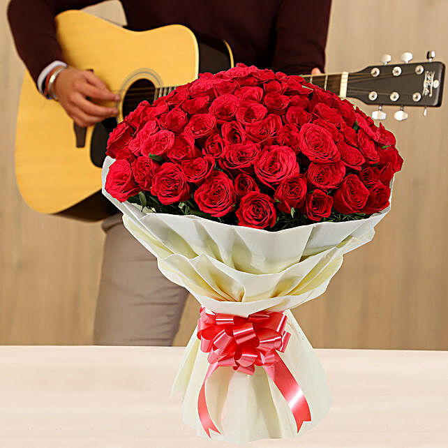 red roses and music
