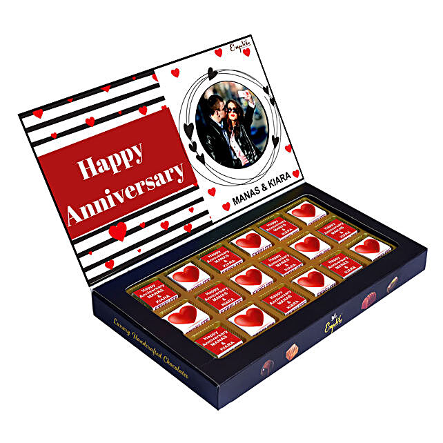personalised happy anniversary chocolates gift 18 pcs 2
