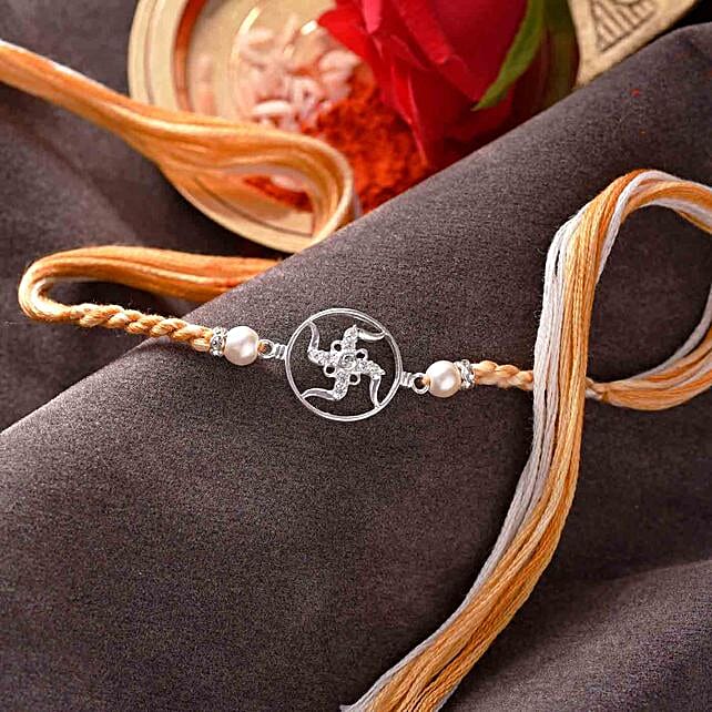 Silver rakhi hot sale bracelet design