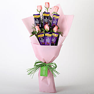 6 Pink Roses Chocolate Bouquet-image-22