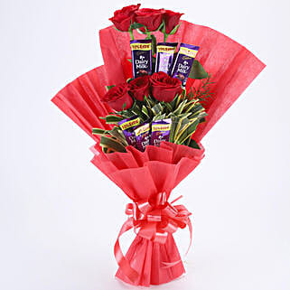 6 Red Roses Chocolate Bouquet-image-22