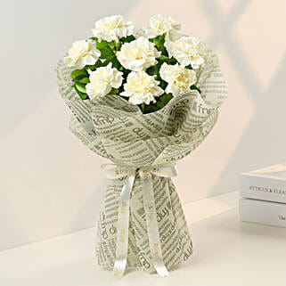 8 White Carnations Bouquet Small-image-20