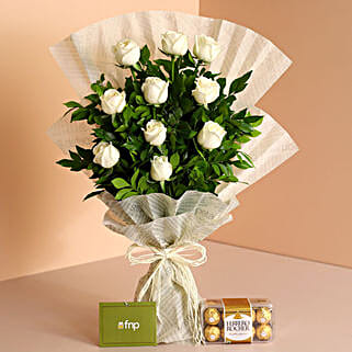 A Cool Breeze Roses Bouquet Ferrero Rocher Box-picture-23