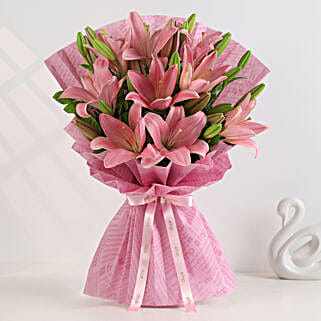Admirable Pink Asiatic Lilies Bunch-image-33