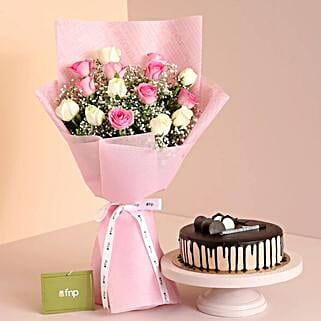 Admire The Beauty Roses Bouquet Chocolate Cake-picture-29