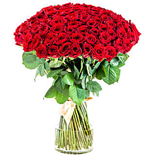 Ardent Red Roses Vase-picture-22