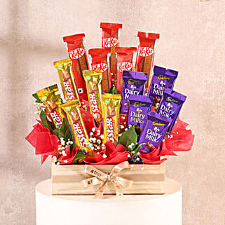 Assorted Chocolates Basket Arrangement