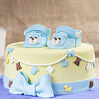 Blue Baby Shoes Truffle Cake 1 Kg-image-11