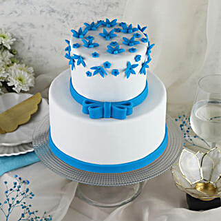 Blue Bow 2 Tier Truffle Cake 15 Kg-picture-26