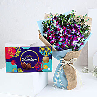 Blue Floral Orchids N Chocolates-picture-10