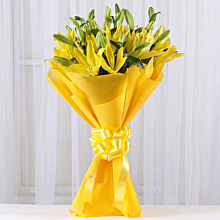 Bright Yellow Asiatic Lilies Bouquet-picture-12