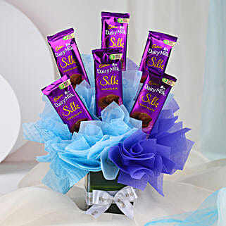 Cadbury Dairy Milk Silk Glass Vase Arrangement-picture-39