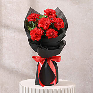 Captivating 6 Red Carnations Bunch-picture-10