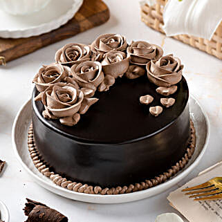 Chocolate Rose Designer Cake Half Kg-picture-12