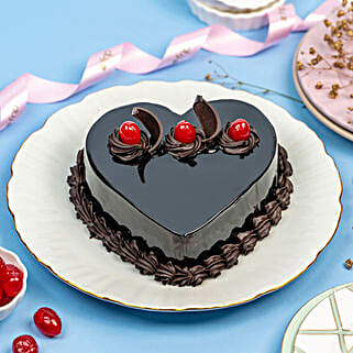Chocolate Truffle Heart Cake Half Kg-picture-11