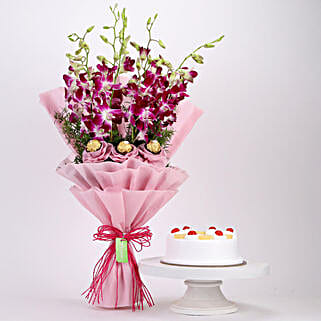 Chocolaty Orchids Bouquet Pineapple Cake-picture-43