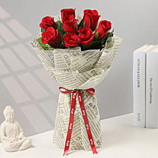 Classy 8 Red Roses Bouquet-picture-12