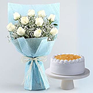 Coastal Inspired Roses Bouquet Pineapple Cake-picture-31