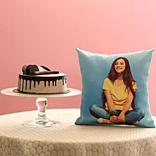 Creamy Chocolate Cake & Picture Cushion Combo-picture-52