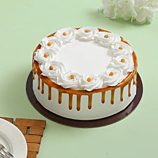 Crunchy Butterscotch Cream Cake Half Kg-image-3