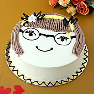 Cute Girl Chocolate Cake Half Kg-picture-26