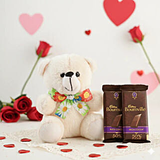 Cute Teddy With Bournville Dark Chocolate Hand Delivery-image-20