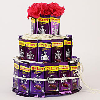 Dairy Milk Carnations 3 Tier Arrangement-picture-23