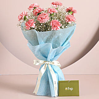 Dazzle With Simplicity Carnations Bouquet-image-46