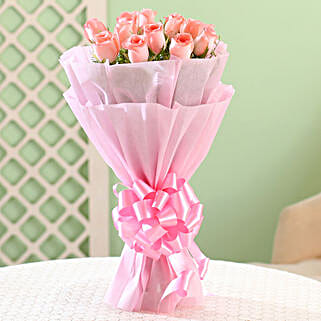 Elegance  12 Pink Roses Bouquet-picture-26