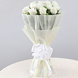 Elegant Pristine White Roses Bouquet-picture-33