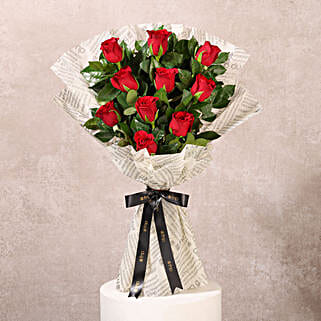 Elegant Vibe Red Roses Bouquet
