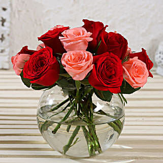 Exotic Mixed Roses Glass Vase Arrangement-picture-15