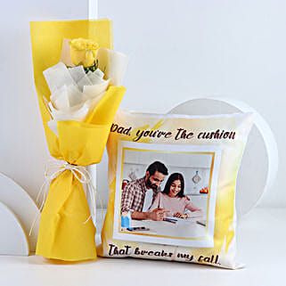 Fathers Day Cushion and Yellow Rose Gift-image-41