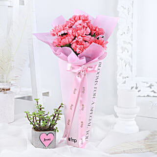 Floral Beauty N Personalised Green Gift Combo-picture-55